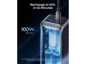 Anker Prime Power Bank 20100mAh – 220W Totali, 3 Porte, Ricarica Bidirezionale, Display Smart E Controllo App, TSA Approved