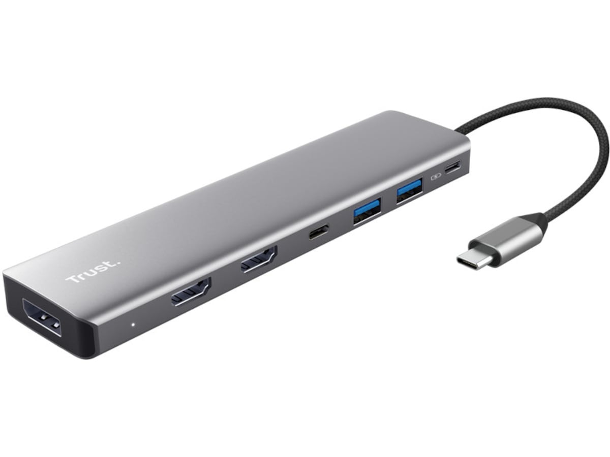 Trust Dalyx 7-i-1 Multiport Adapter (sølv) Dockingstasjon & USB-HUB