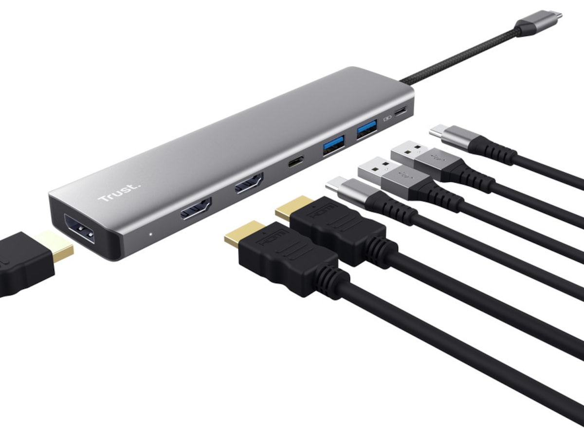 Trust Dalyx 7-i-1 Multiport Adapter (sølv) Dockingstasjon & USB-HUB