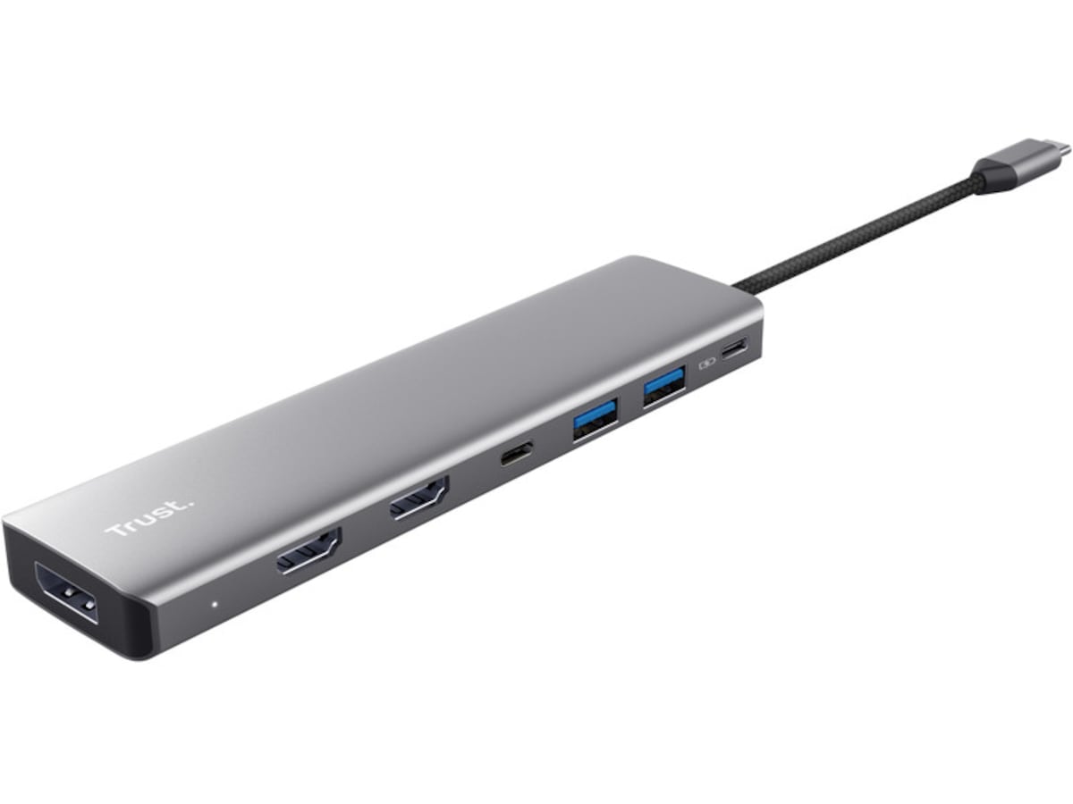 Trust Dalyx 7-i-1 Multiport Adapter (sølv) Dockingstasjon & USB-HUB