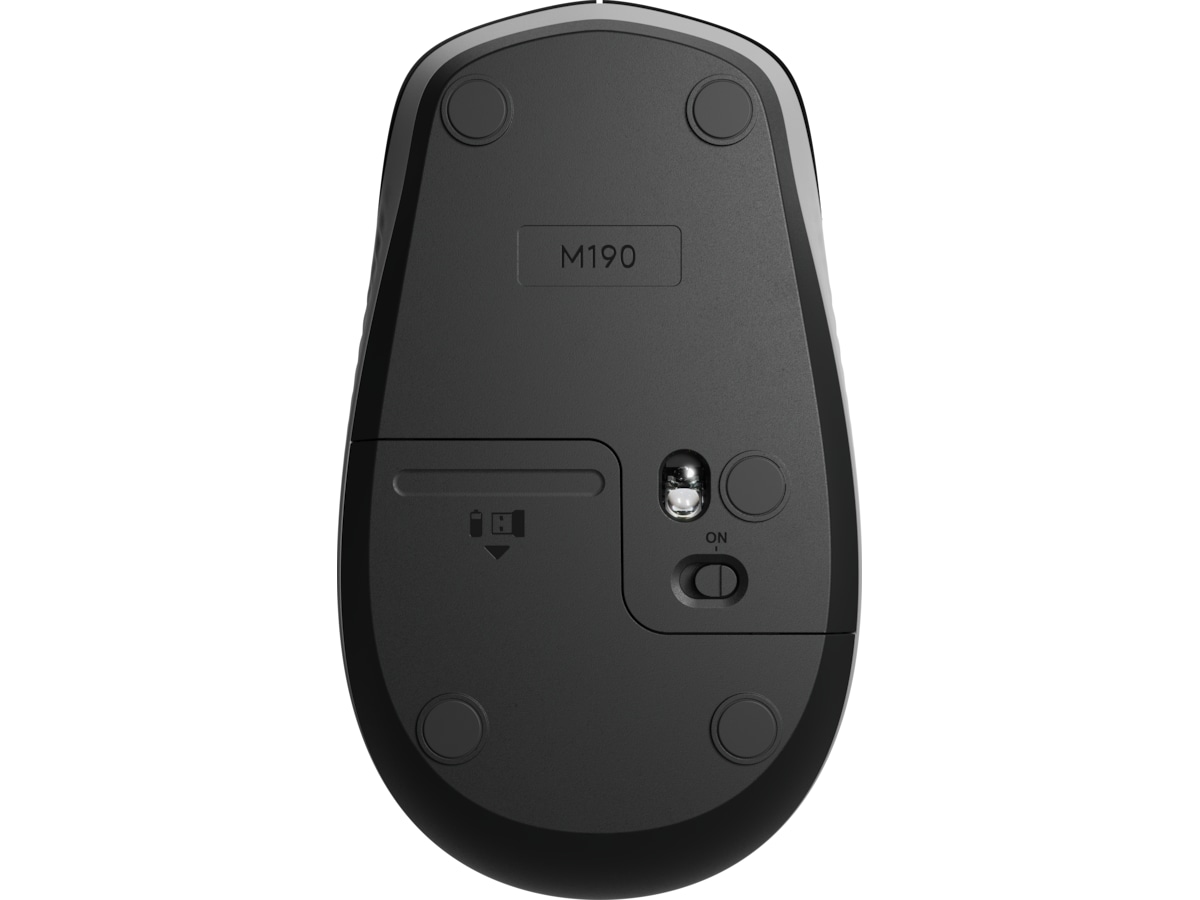 Logitech M190 Trådløs mus i full størrelse mellomgrå Mus