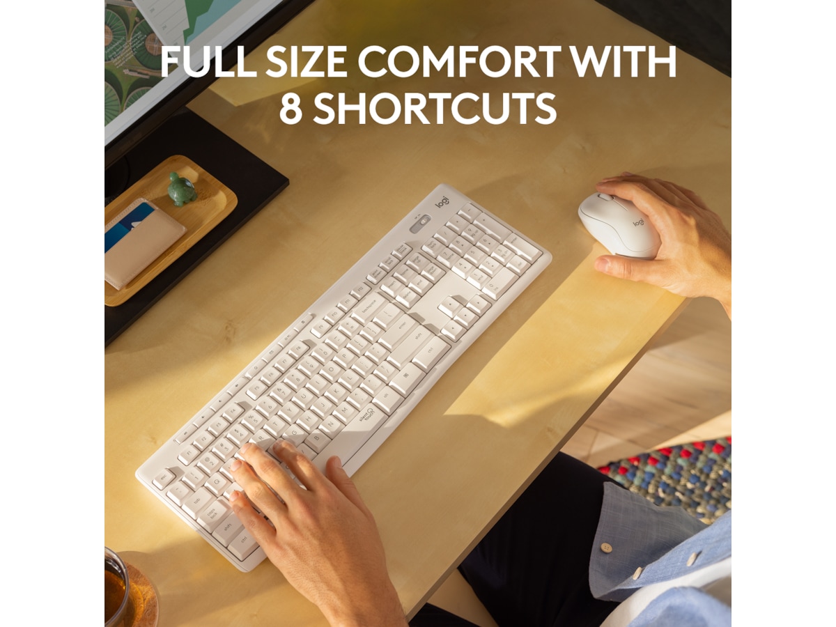 Logitech MK295 Silent Wireless Combo tastatur og mus (hvit) Mus & tastatur -kombipakker