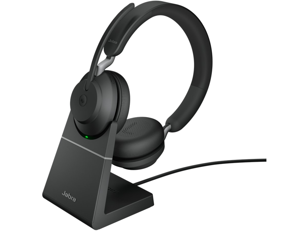 Jabra Evolve2 65, Link380c MS Stereo Stand Black Hodesett, trådløse