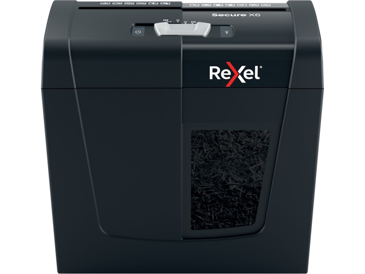 Rexel Makuleringsmaskin Secure X6, krysskutt P4 (sort) Makuleringsmaskiner