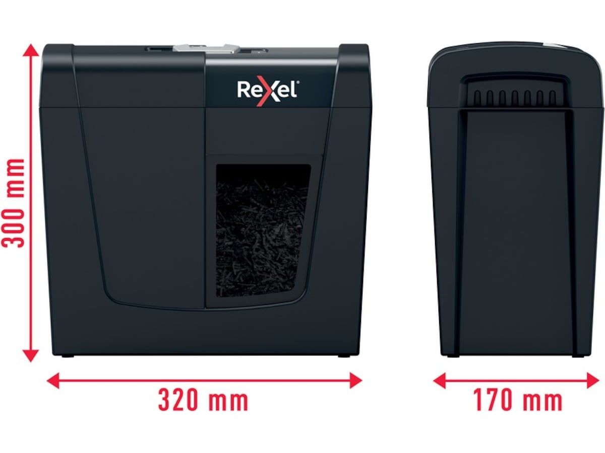 Rexel Makuleringsmaskin Secure X6, krysskutt P4 (sort) Makuleringsmaskiner