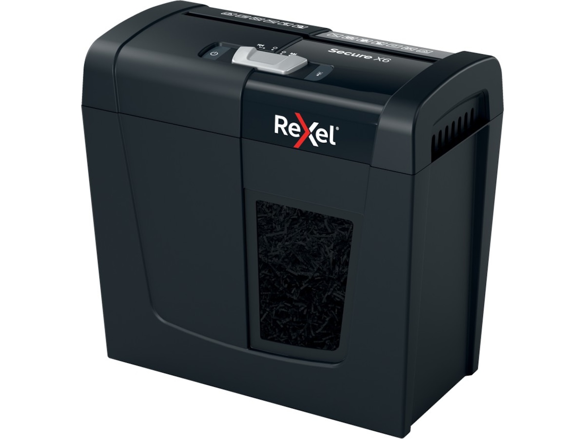 Rexel Makuleringsmaskin Secure X6, krysskutt P4 (sort) Makuleringsmaskiner