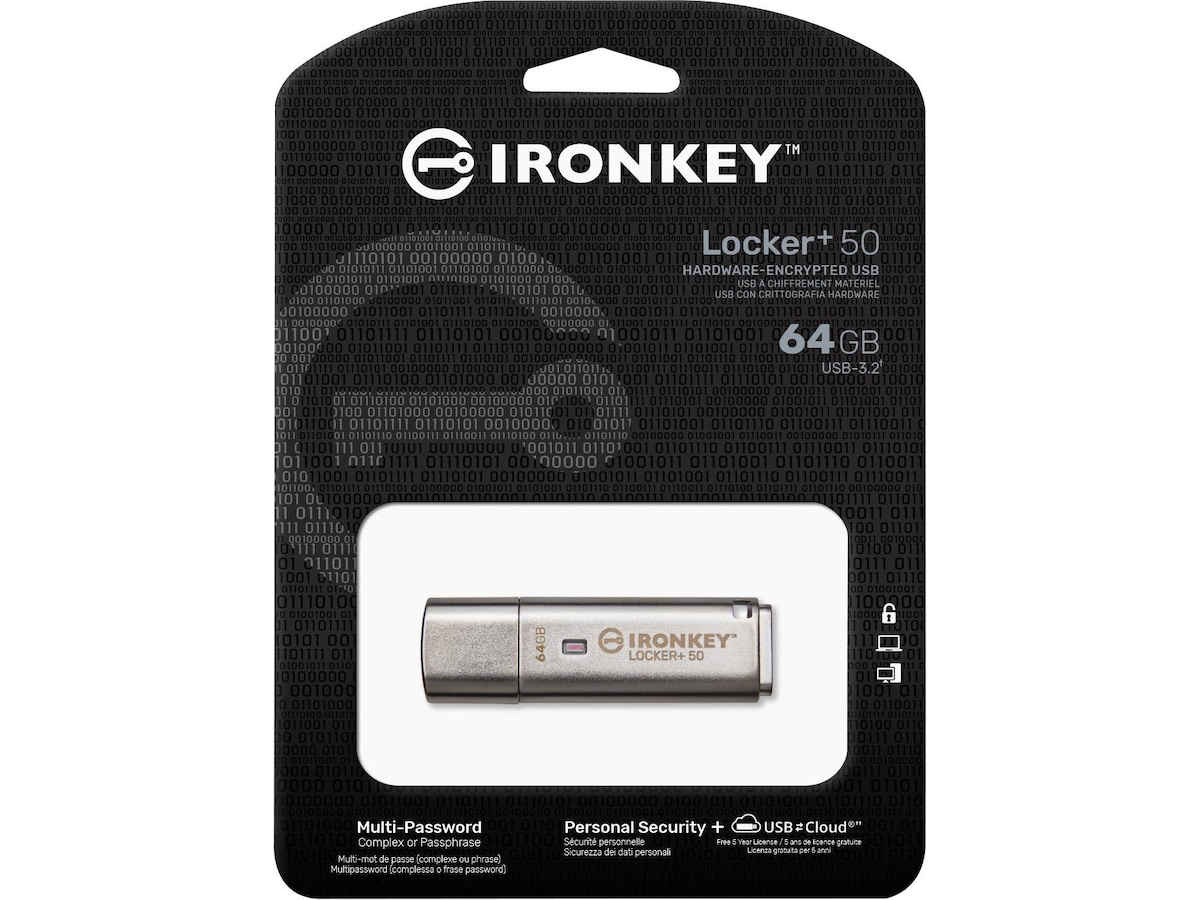 Kingston IronKey Locker+ 50 64GB Minnepenn / USB