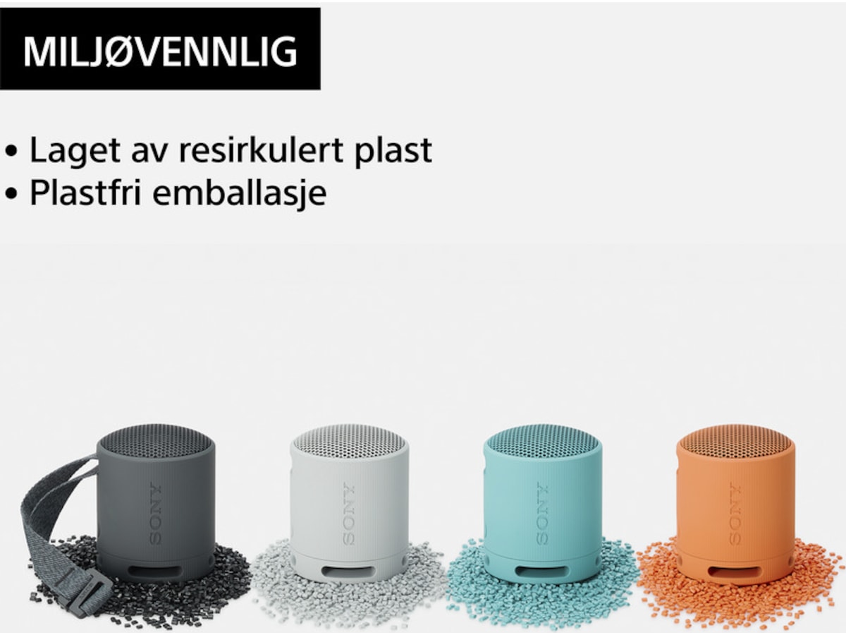 Sony SRS-XB100 Trådløs bluetooth høyttaler (grå) Trådløs / Bluetooth-høyttaler