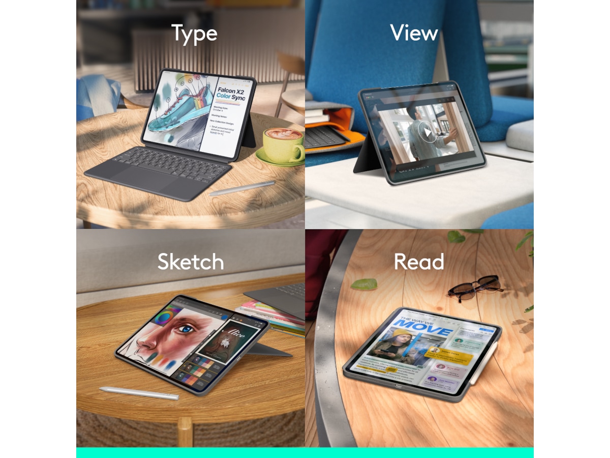 Logitech iPad Pro 13" Combo Touch tastaturdeksel (grafitt) Deksel til nettbrett