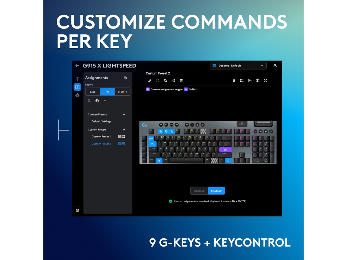 Logitech G915 X Lightspeed Trådløst Gamingtastatur (sort) Gamingtastatur
