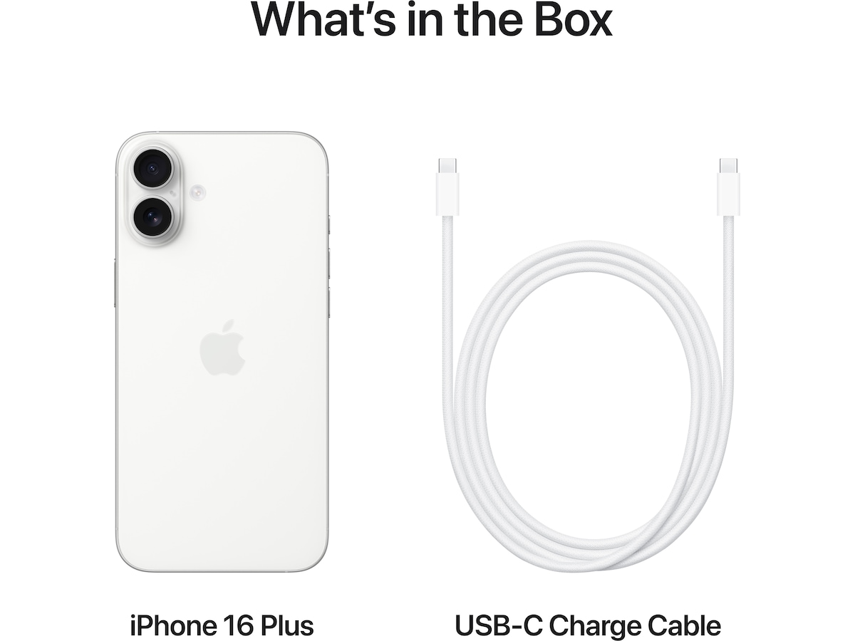 iPhone 16 Plus 128GB (hvit) Mobiltelefoner