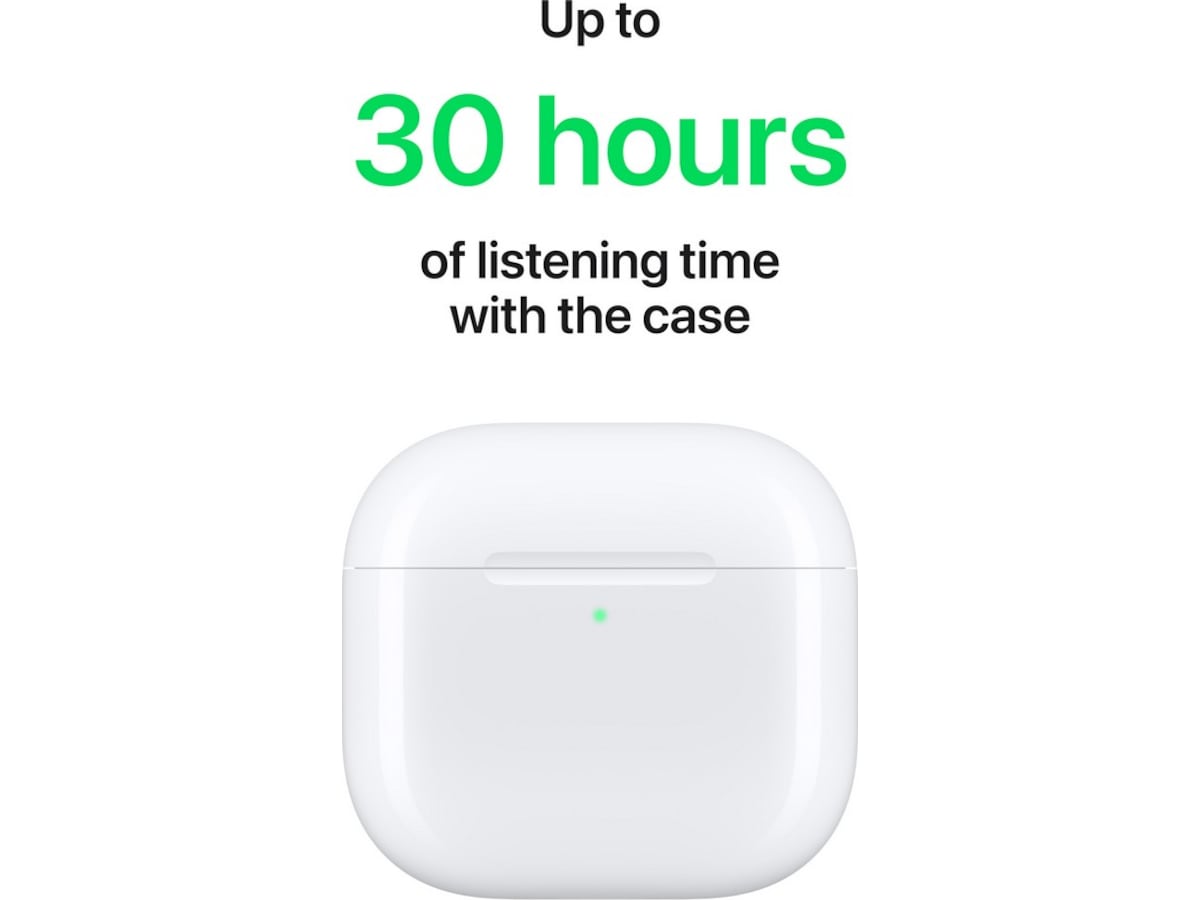 Apple AirPods 4 med Støyredusering trådløse ørepropper, In-Ear (hvit) Ørepropper