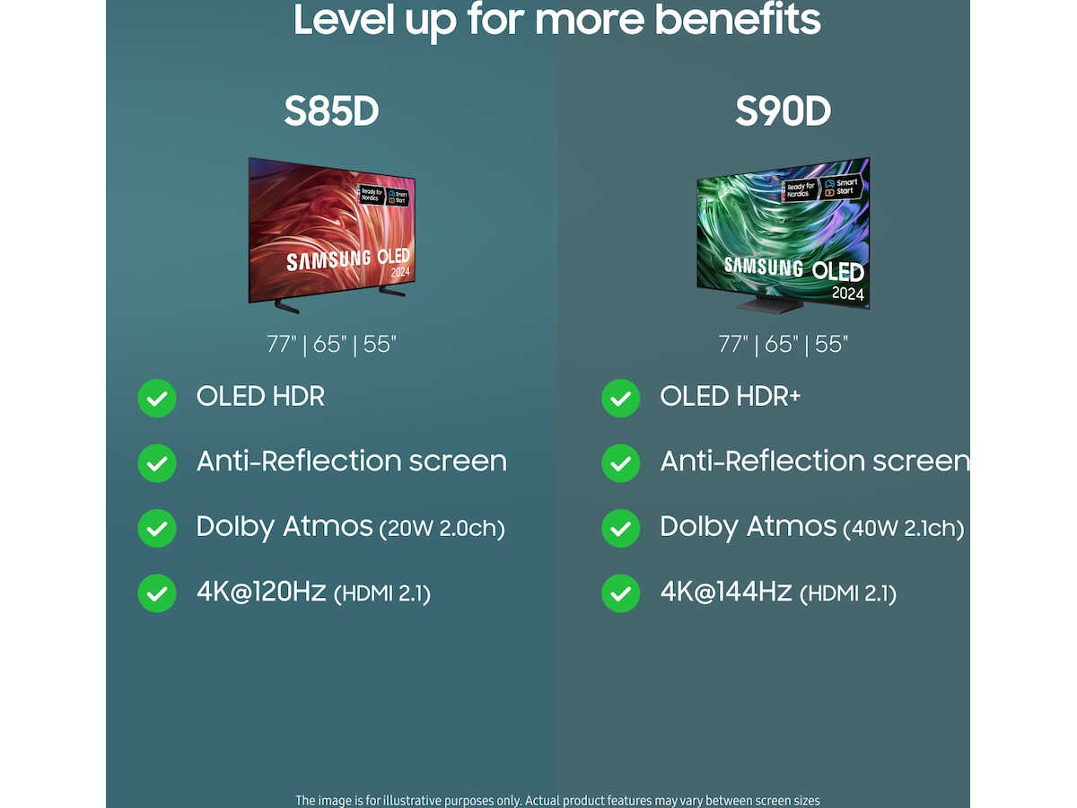 Samsung 55" S85D 4K OLED Smart TV TQ55S85D 50 - 59 tommer TV