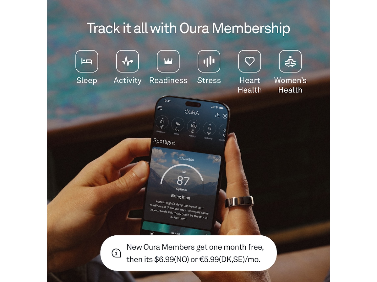 Oura Ring 4 Smart Ring str. 10 (sølv) -B-Grade Demo tilbehør til mobiler & klokker