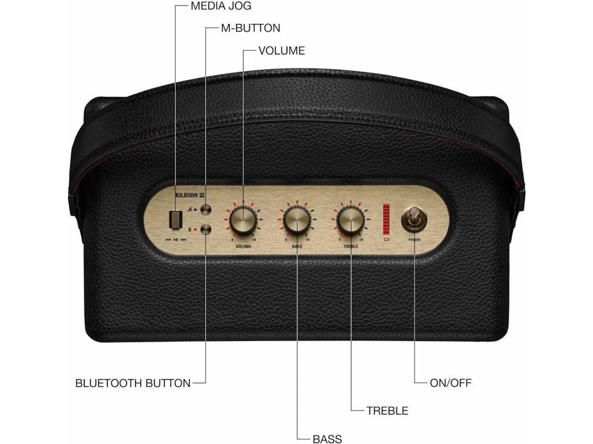 Marshall Kilburn III Trådløs bluetooth høyttaler (sort/messing) Trådløs / Bluetooth-høyttaler