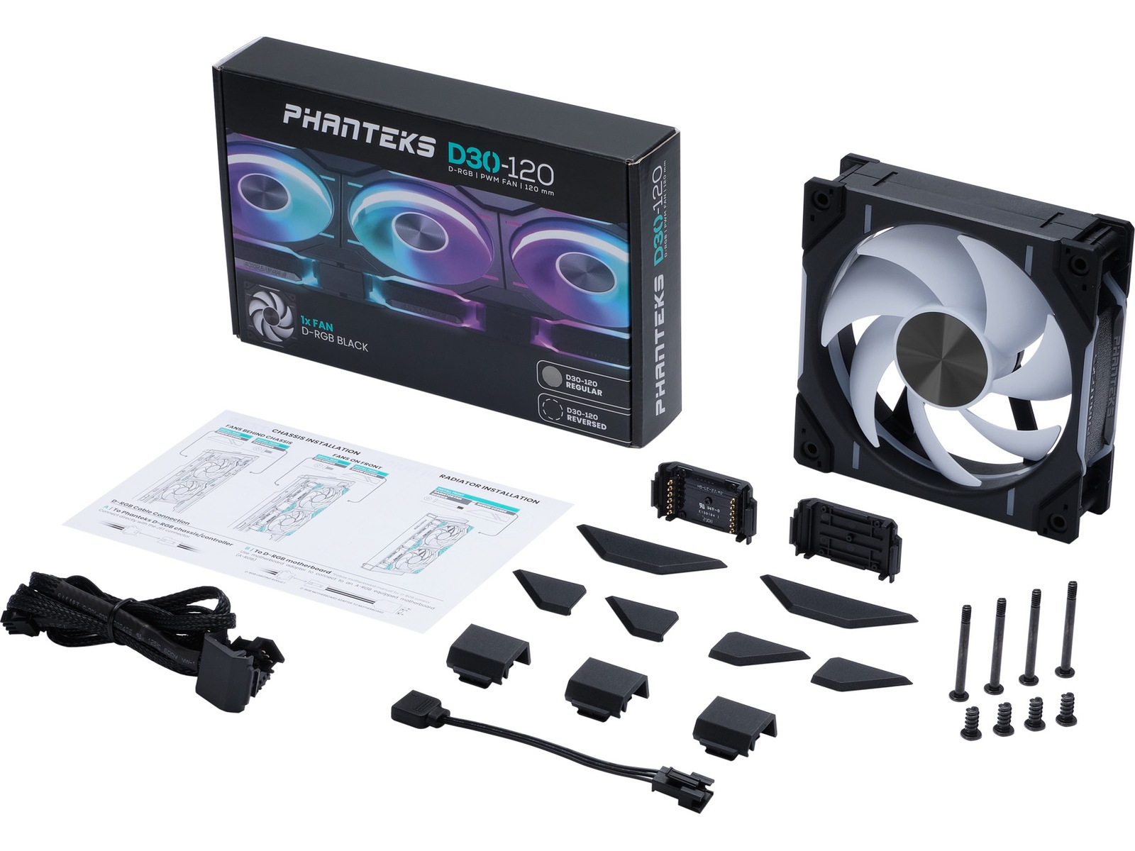 Phanteks D30 120mm PWM Vifte DRGB (sort) Vifter