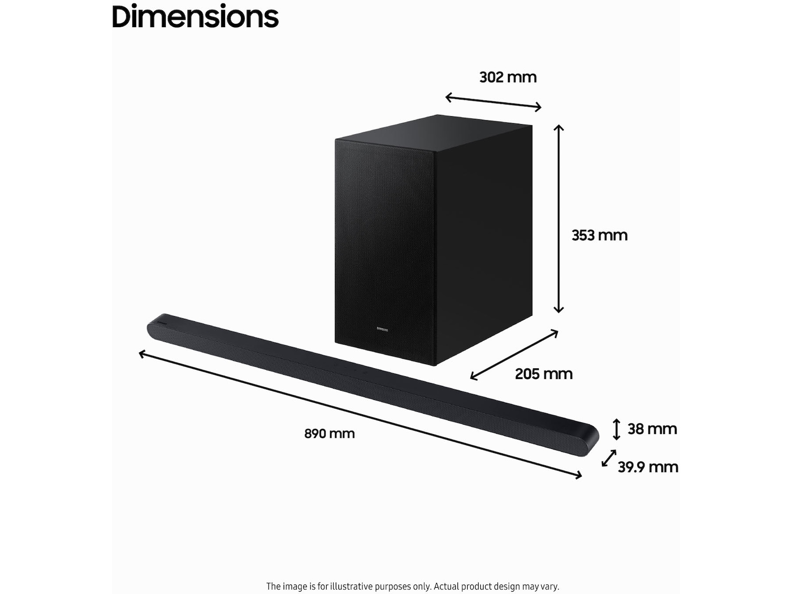 Samsung HW-S710D soundbar med subwoofer (sort) -B-Grade Demo DVD/Hi-Fi/stereo