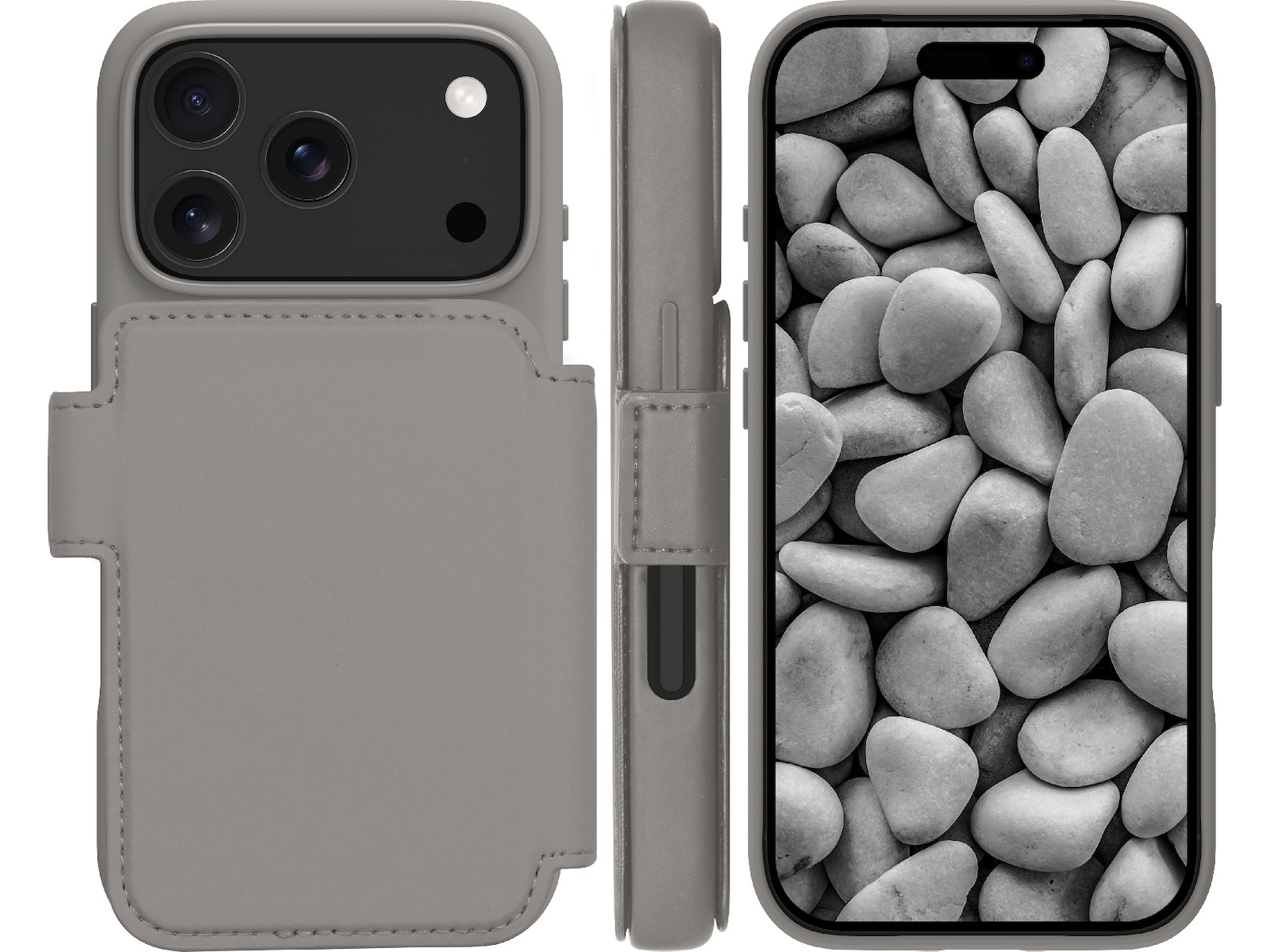 dbramante1928 iPhone 17 Pro Lynge 2-i-1 Lommebokdeksel (river stone) Deksel til mobiltelefon
