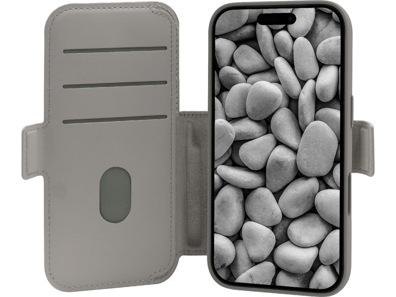 dbramante1928 iPhone 17 Pro Lynge 2-i-1 Lommebokdeksel (river stone) Deksel til mobiltelefon