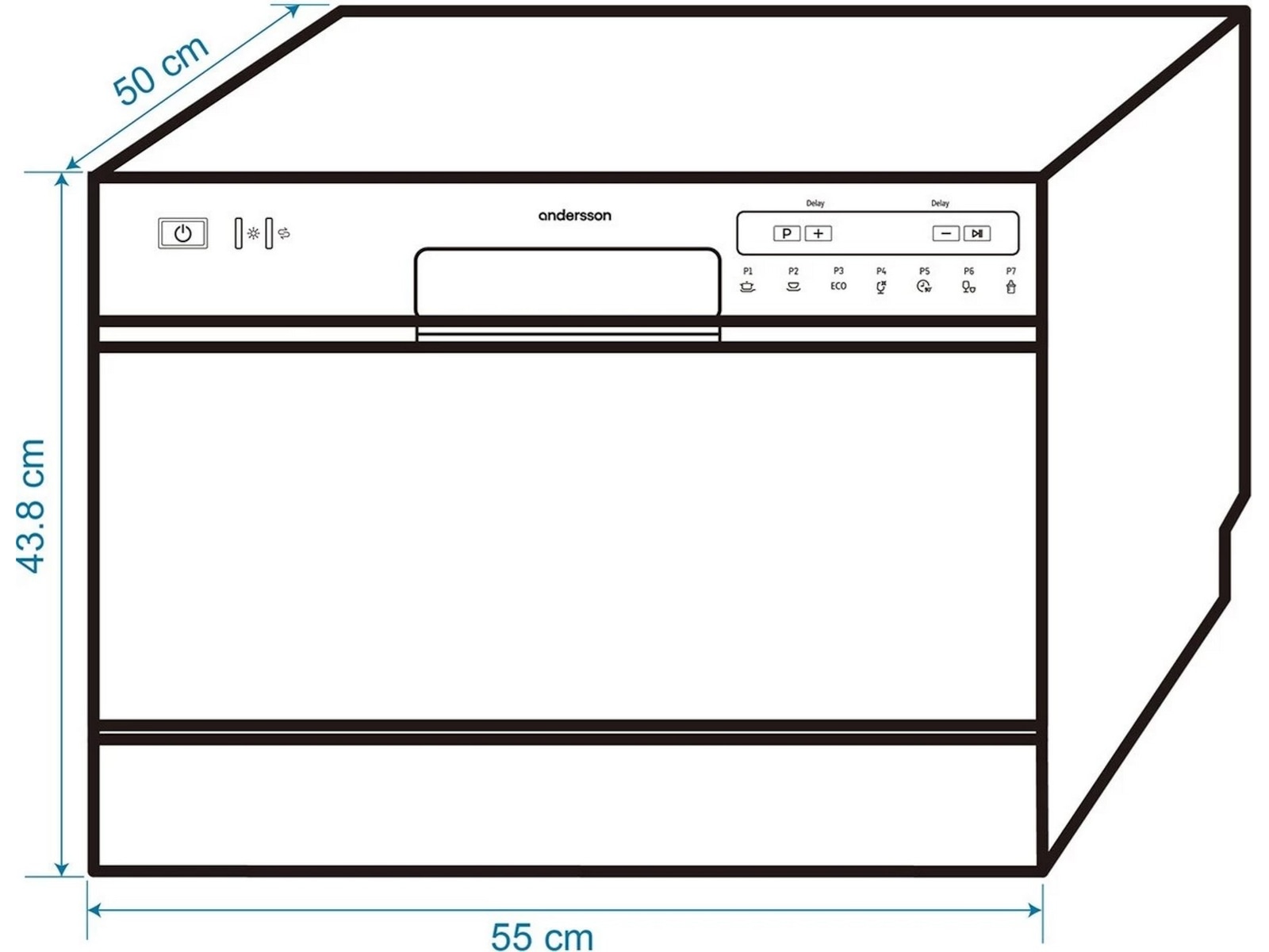 Andersson DHW 2.0 Oppvaskmaskin (hvit) -B-Grade Demo oppvaskmaskin