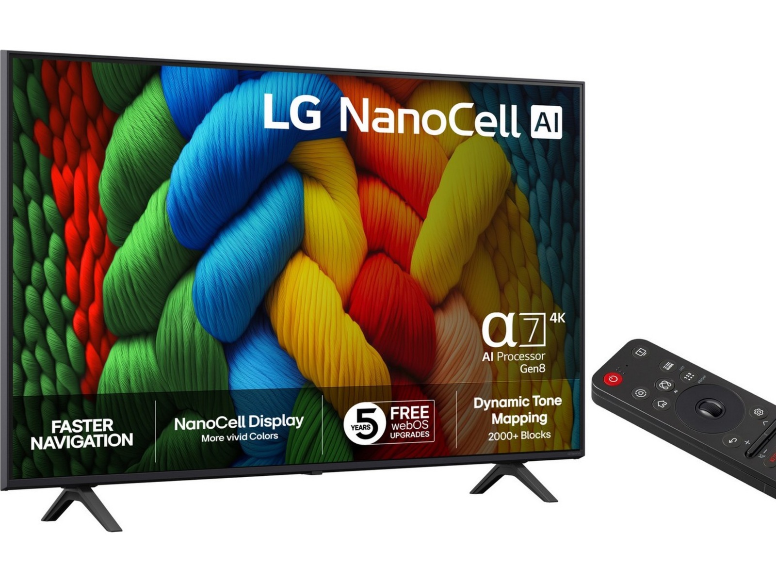 LG 55" NANO80 AI 4K NanoCell Smart TV (2025) 50 - 59 tommer TV