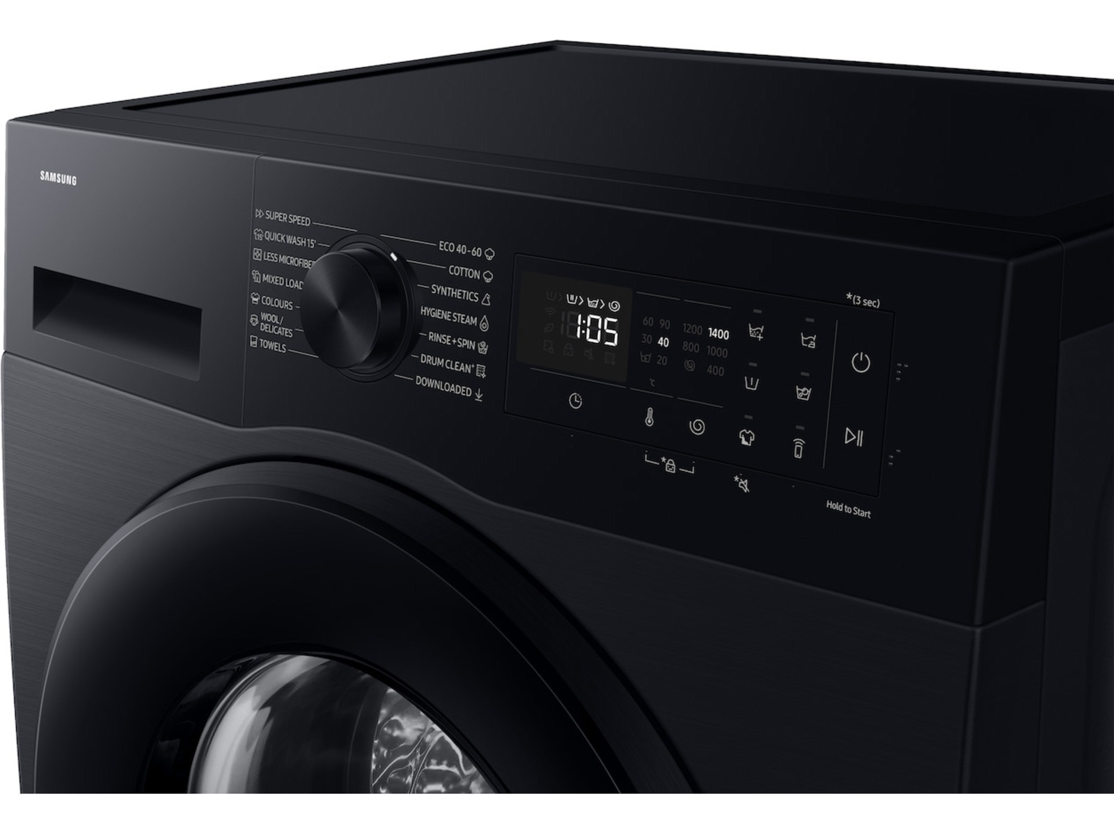 Samsung Vaskemaskin AI Ecobubble 9 kg (sort) Vaskemaskin