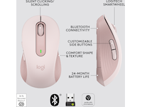 Logitech Signature M650 Medium  trådløs mus Rosa Mus
