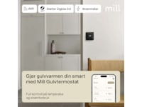 Mill Smart WiFi Gulvtermostat (sort) Tilbehør til varme