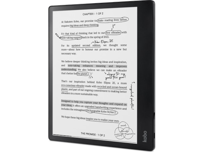Kobo Elipsa 2E 10,3" 32GB Bundle (sort)  -B-Grade Demo annet i PC & nettbrett