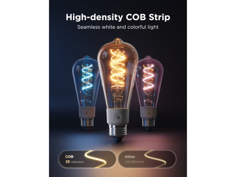 Govee Smart Edison Bulb E27, RGBWW LED Lamp ST64, Compatible with Matter Lyspærer & LED-pærer