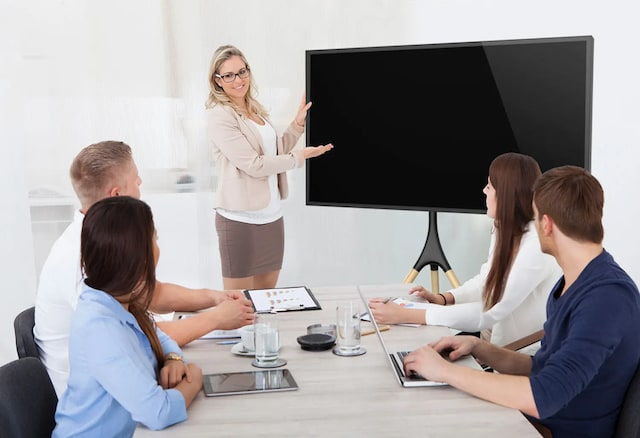 tvstand showcased in meeting environment
