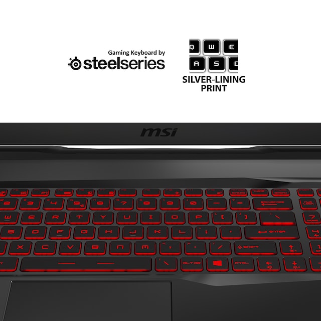 MSI GL75 Leopard 17,3" FHD 144 Hz Silver Lining Print-tastatur MSI GL75 Leopard 17,3" FHD 144 Hz Silver Lining Print-tastatur