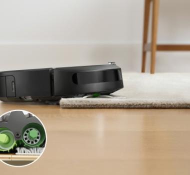 Gummibørsterne holder kontinuerlig kontakten med gulvet.