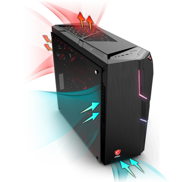 MSI MAG META 5 gaming desktop luftstrømbane MSI MAG META 5 gaming desktop luftstrømbane
