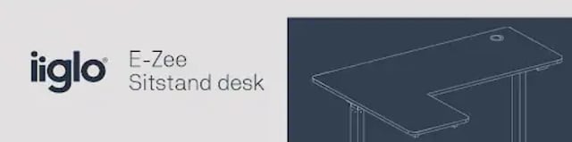 Ergonomisk hev/senk skrivebord E-Zee L med motor Ergonomisk hev/senk skrivebord E-Zee L med motor