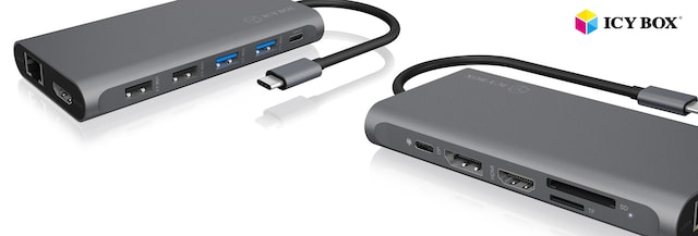 Icy Box USB Type-C®-dokkingstasjon for laptop Icy Box USB Type-C®-dokkingstasjon for laptop