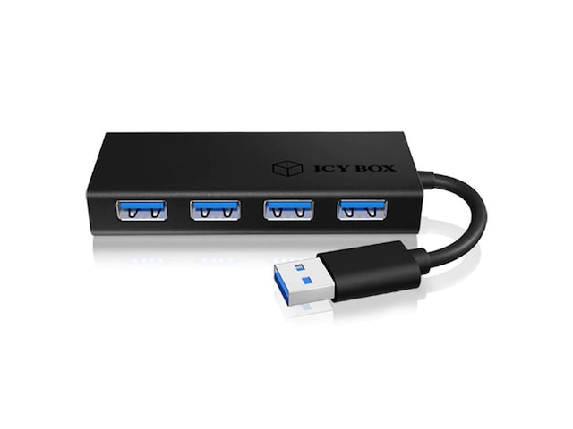Icy Box 4-ports USB 3.0-hub, aluminiumsdeksel
