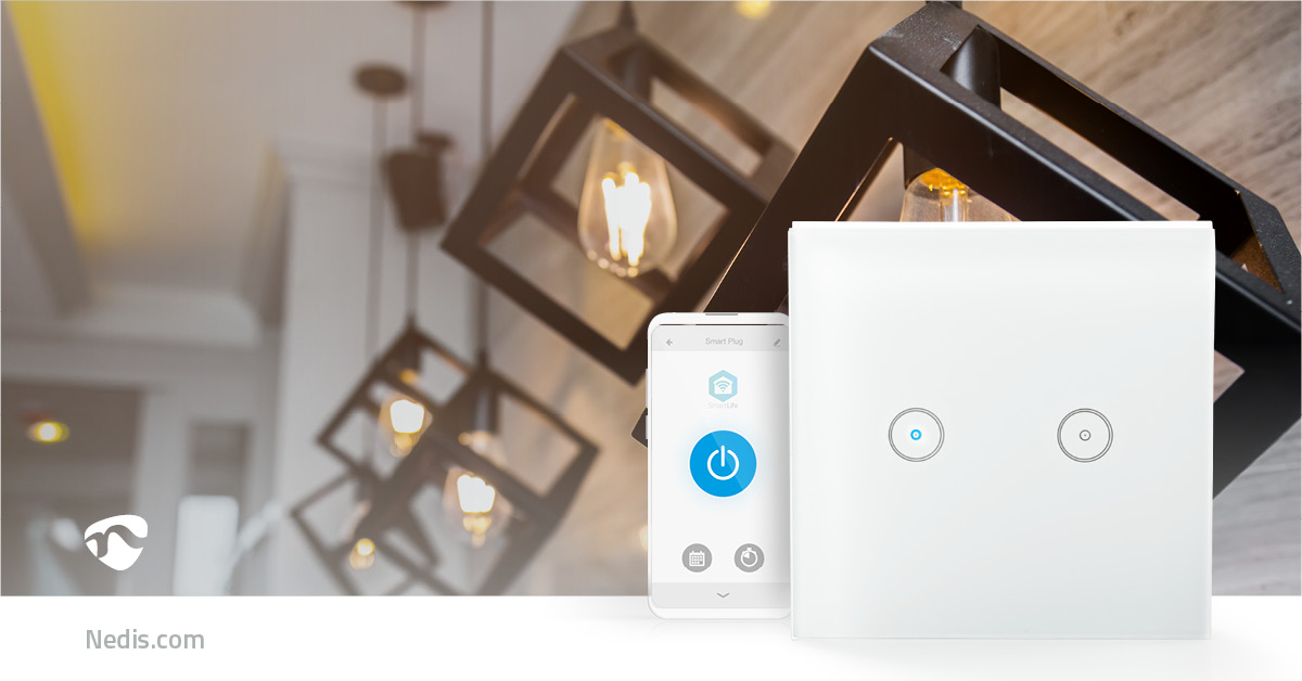 Nedis SmartLife Wall Switch, Wi-Fi (Dobbel)