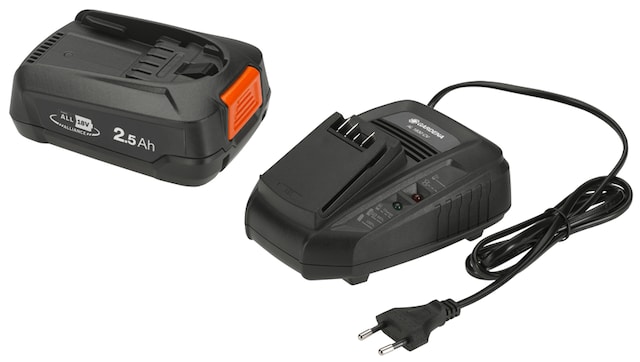 Gardena hurtiglader AL 1830 CV + 2.5Ah POWER FOR ALL batteri Gardena hurtiglader AL 1830 CV + 2.5Ah POWER FOR ALL batteri