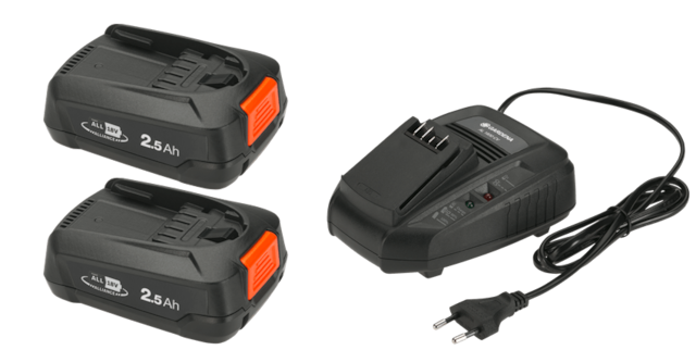 Gardena hurtiglader AL 1830 CV + 2 x 2.5Ah POWER FOR ALL batteri