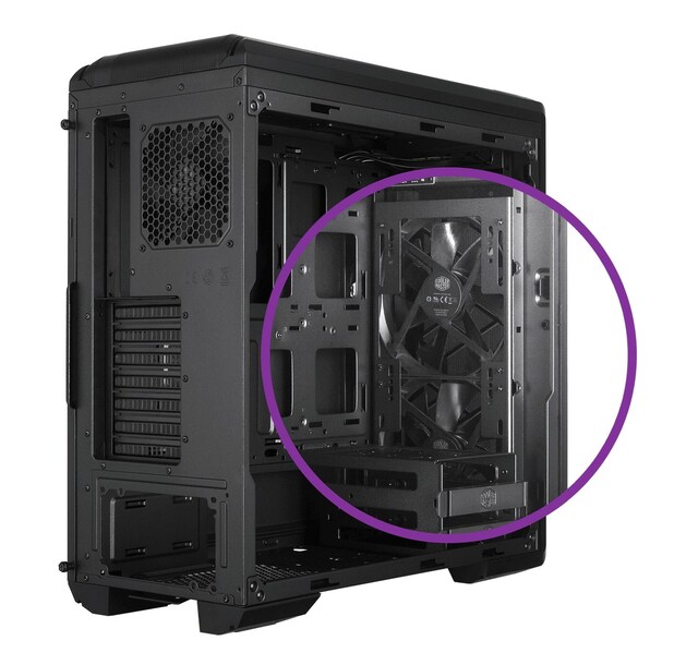 To forhåndsinstallerte 140 mm-vifter