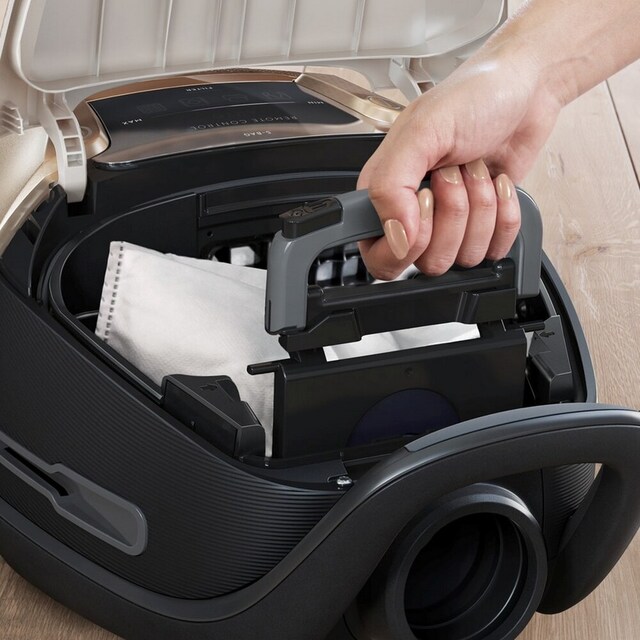 Hygenisk bytte av støvsugerpose