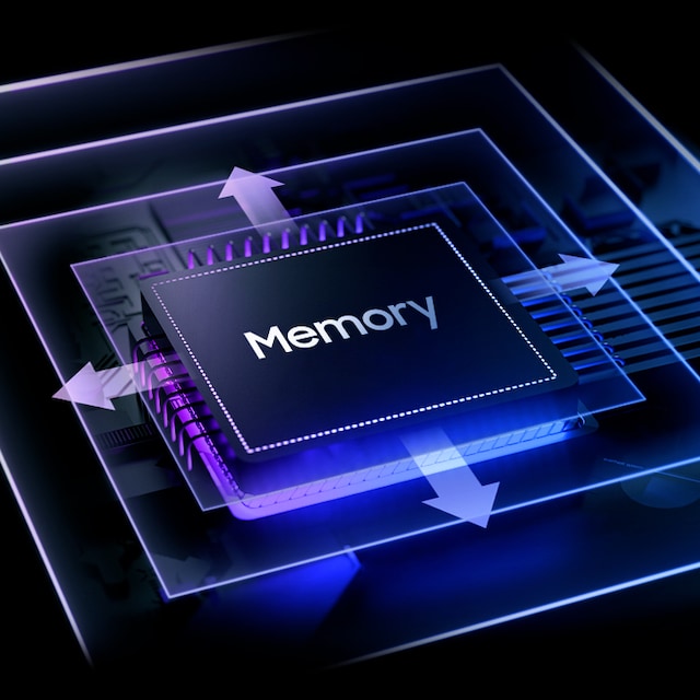 En svart firkant med ordet Memory vises i midten. 4 linjer omgir den, i stadig større fiolette/blå firkanter. 4 piler peker utover fra toppen, bunnen og sidene for å illustrere at telefonens lagringsplass kan utvides. En svart firkant med ordet Memory vises i midten. 4 linjer omgir den, i stadig større fiolette/blå firkanter. 4 piler peker utover fra toppen, bunnen og sidene for å illustrere at telefonens lagringsplass kan utvides.