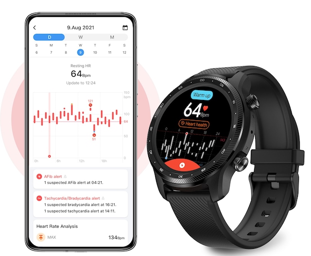 Se detaljert informasjon om hjertehelsen din i Mobvoi-appen Se detaljert informasjon om hjertehelsen din i Mobvoi-appen