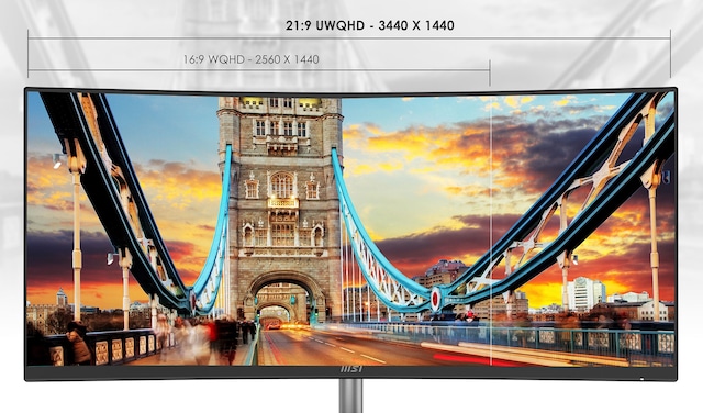 MSI 34" buet skjerm PRO MP341CQ MSI 34" buet skjerm PRO MP341CQ