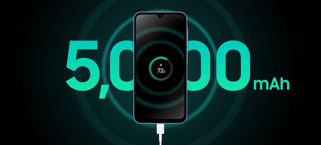 batteri på 5000 mAh (typisk).