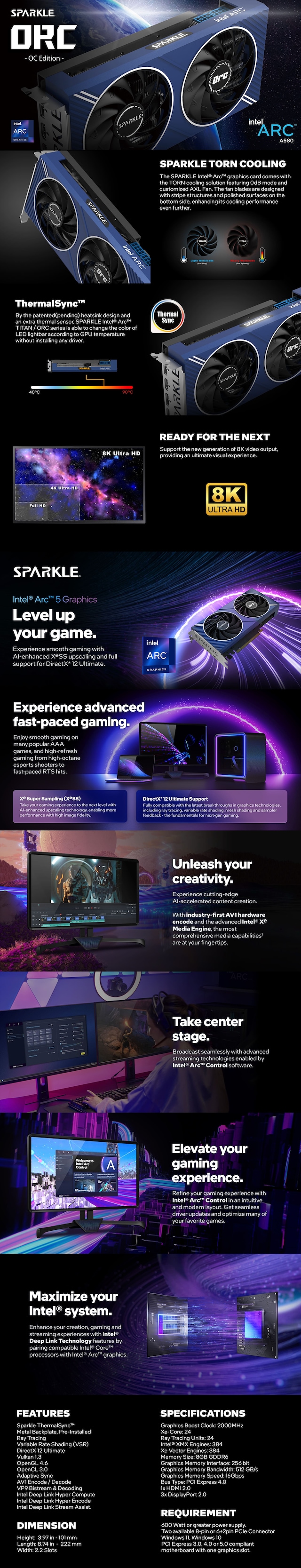 Sparkle Intel Arc A580 ORC OC