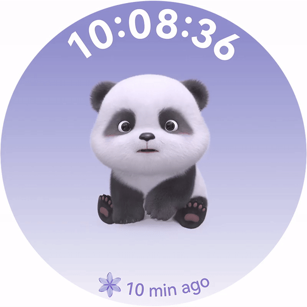 Panda-urskivene på HUAWEI WATCH GT 5 viser hvordan du har det i øyeblikket