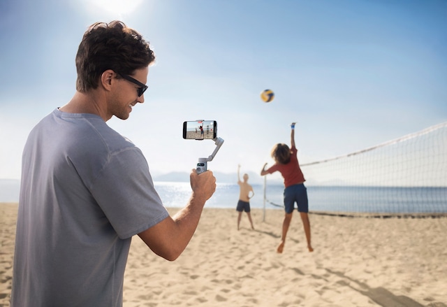 filming playing volleyball