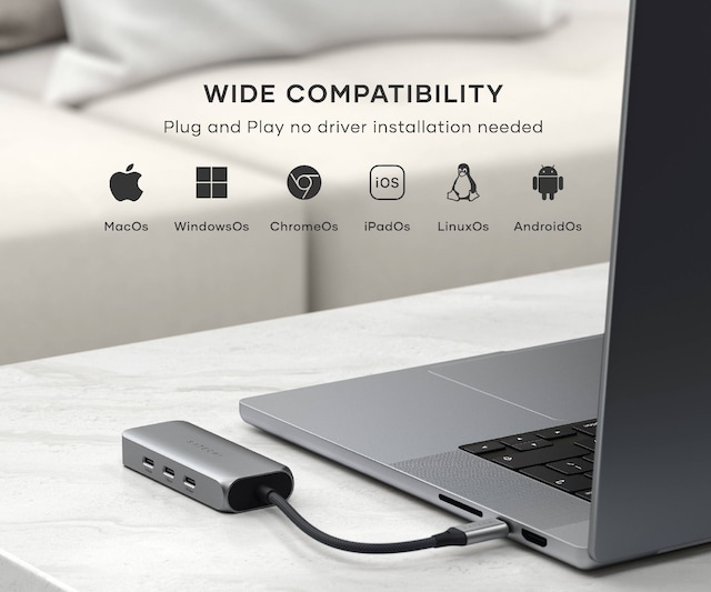 Krysskompatibel med flere vertsenheter og operativsystemer